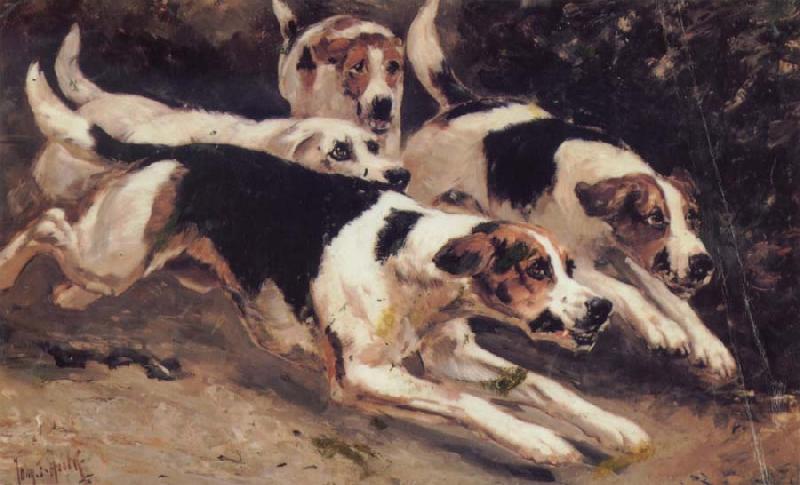 Johannes Frederik Hulk Some Dogs oil painting picture